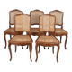 Série de 5 chaises cannées, dossiers et assises, de style Louis XV