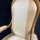Fauteuil Voltaire XIXe en hêtre blond époque Louis-Philippe