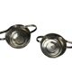 Art Deco pair of basket-shaped bowls with handles, silver-plated, circa 1940.