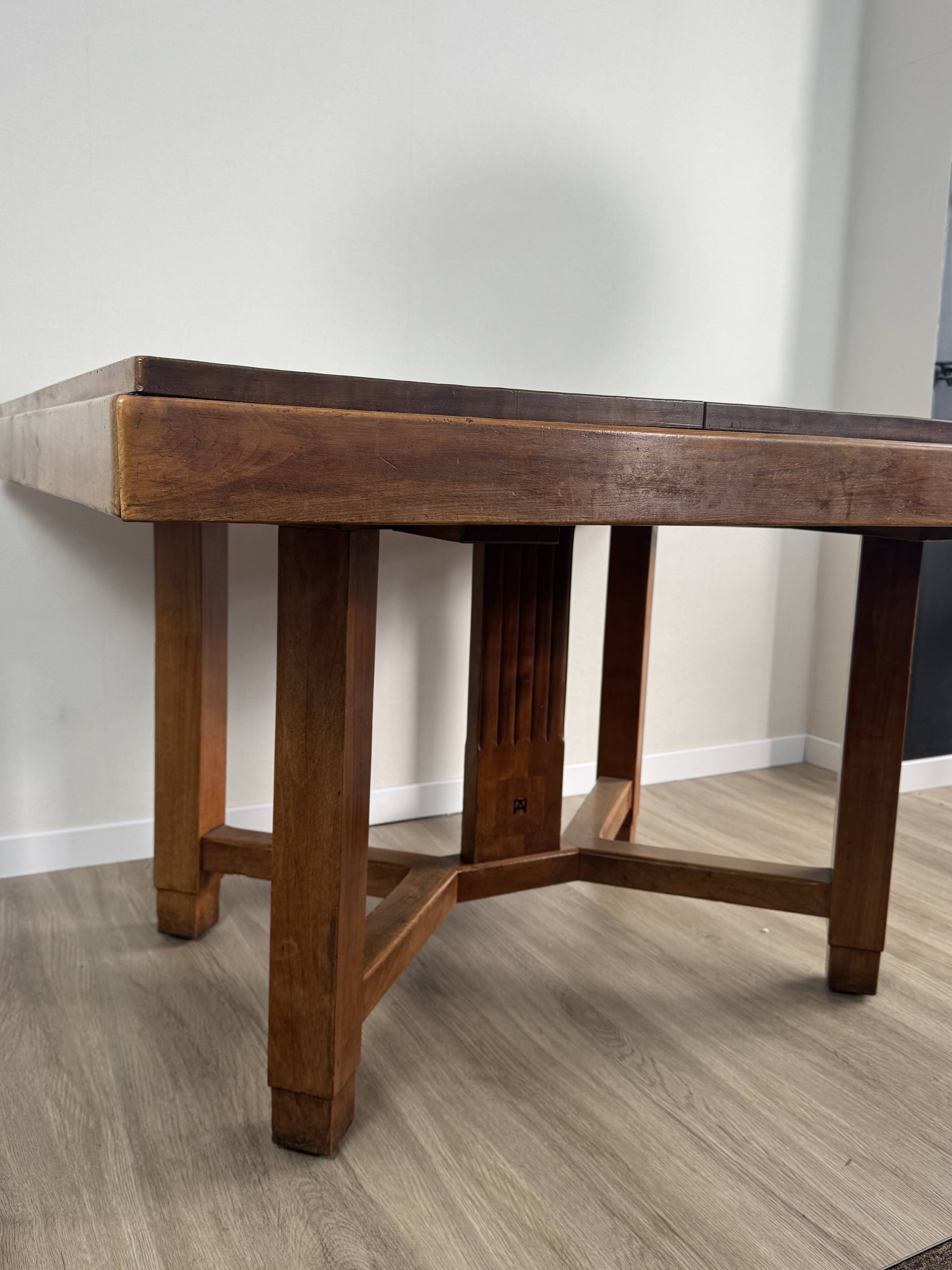 Art Deco dining table — Stamped Maurice Alet (1925–1935)