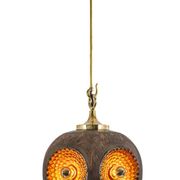 brown and orange ceramic Sputnik pendants, Germany, 1970s