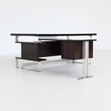 Abbondinterni executive corner desk in Mahogany Italy 1970