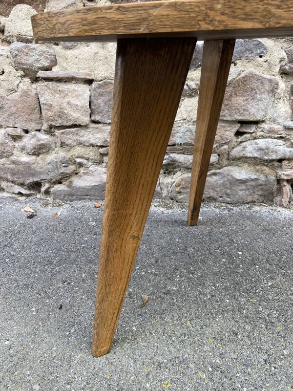 Table basse guéridon vintage design art déco 50 piétement tripode scandinave
