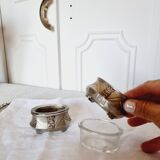 2 Antique Salt Shakers or Cups for Salt and Pepper Shakers Silver Plated Art Deco Metal