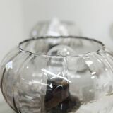 See Delmas chandelier, 5 branches, black and gold, transparent glass, 1960