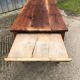 Table de ferme ancienne en cerisier massif avec 2 tiroirs et une tirette