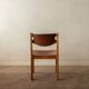 Brutalist Elm and Leather Dining Chairs by Maison Regain, 1970s, Set of 4