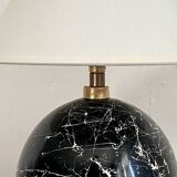 Lampe bois trompe l’œil, câble tissu, abat-jour