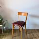 Set of 6 Luterma bistro chairs in blond wood and skaï 50s