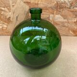 Antique Vintage Green Glass Dame Jeanne Float Ball Bottle