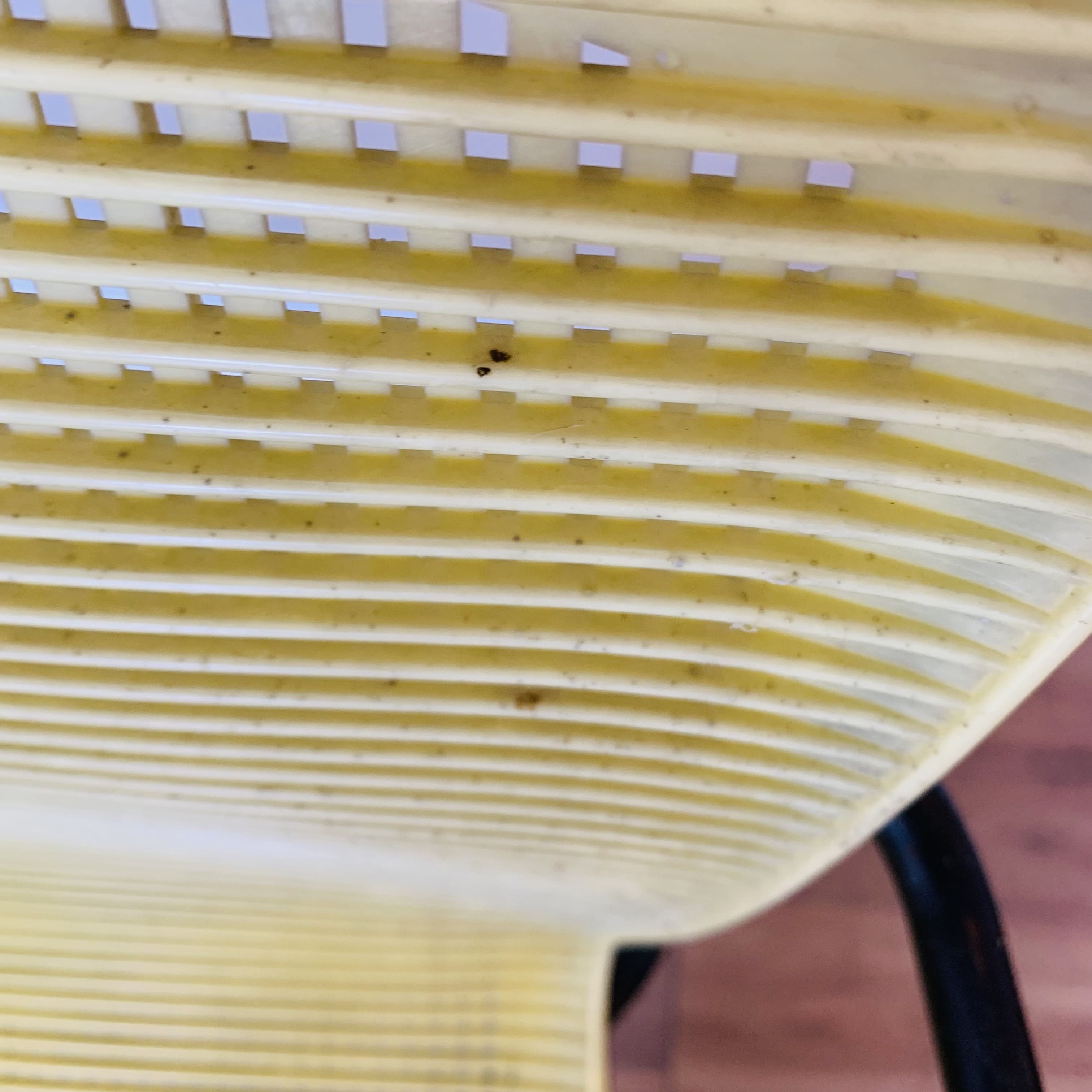 4 yellow outdoor armchairs