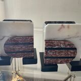 Pair of Art Deco marble bookends