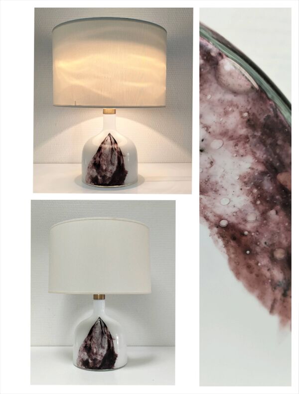 Pied de lampe pâte de verre Holmegaard Symmetrisk Michaël Bang