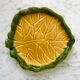 Leaf tray in yellow and green slip 60s-70s