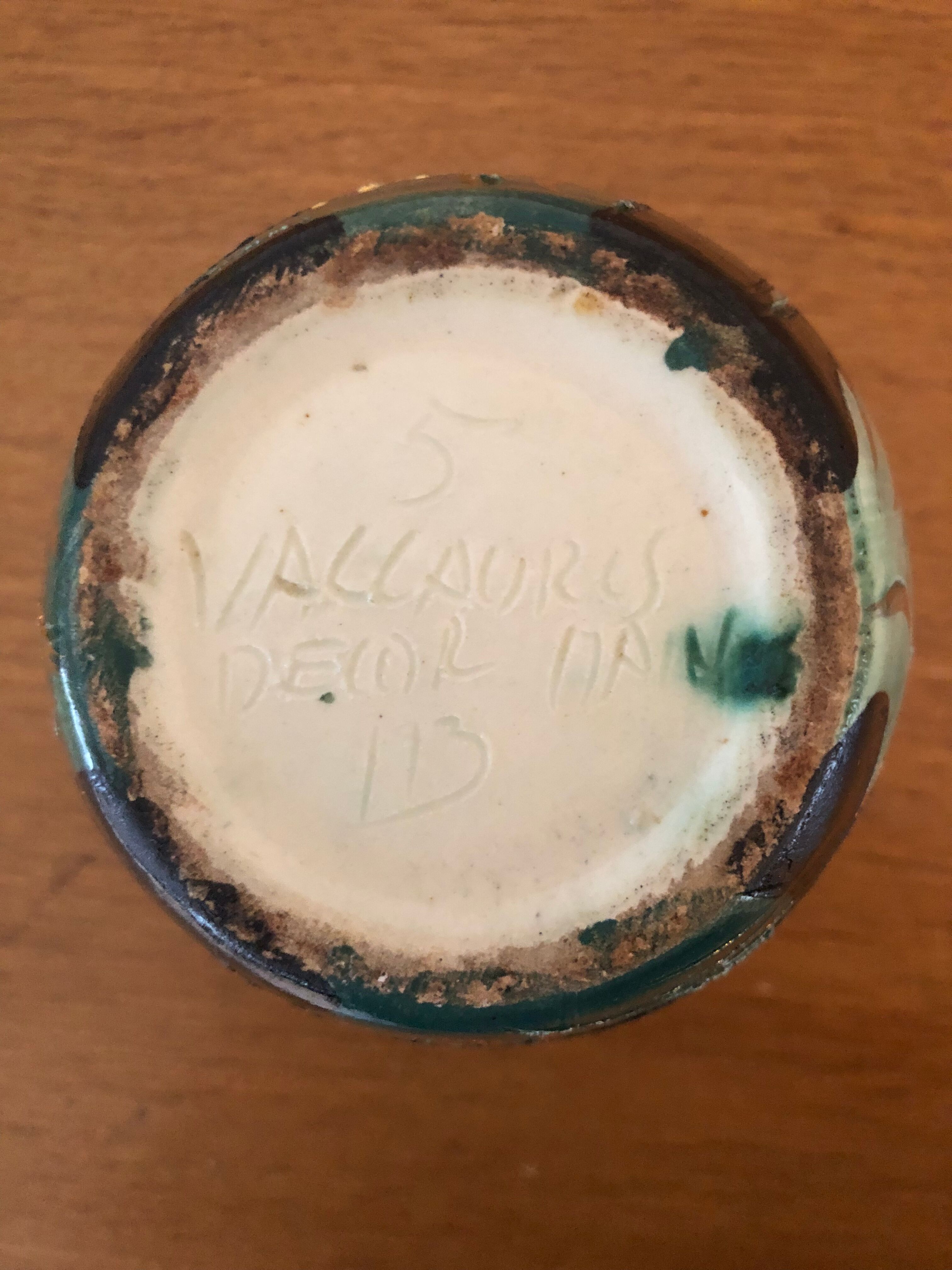 Vase art deco signed vallauris hand decorations