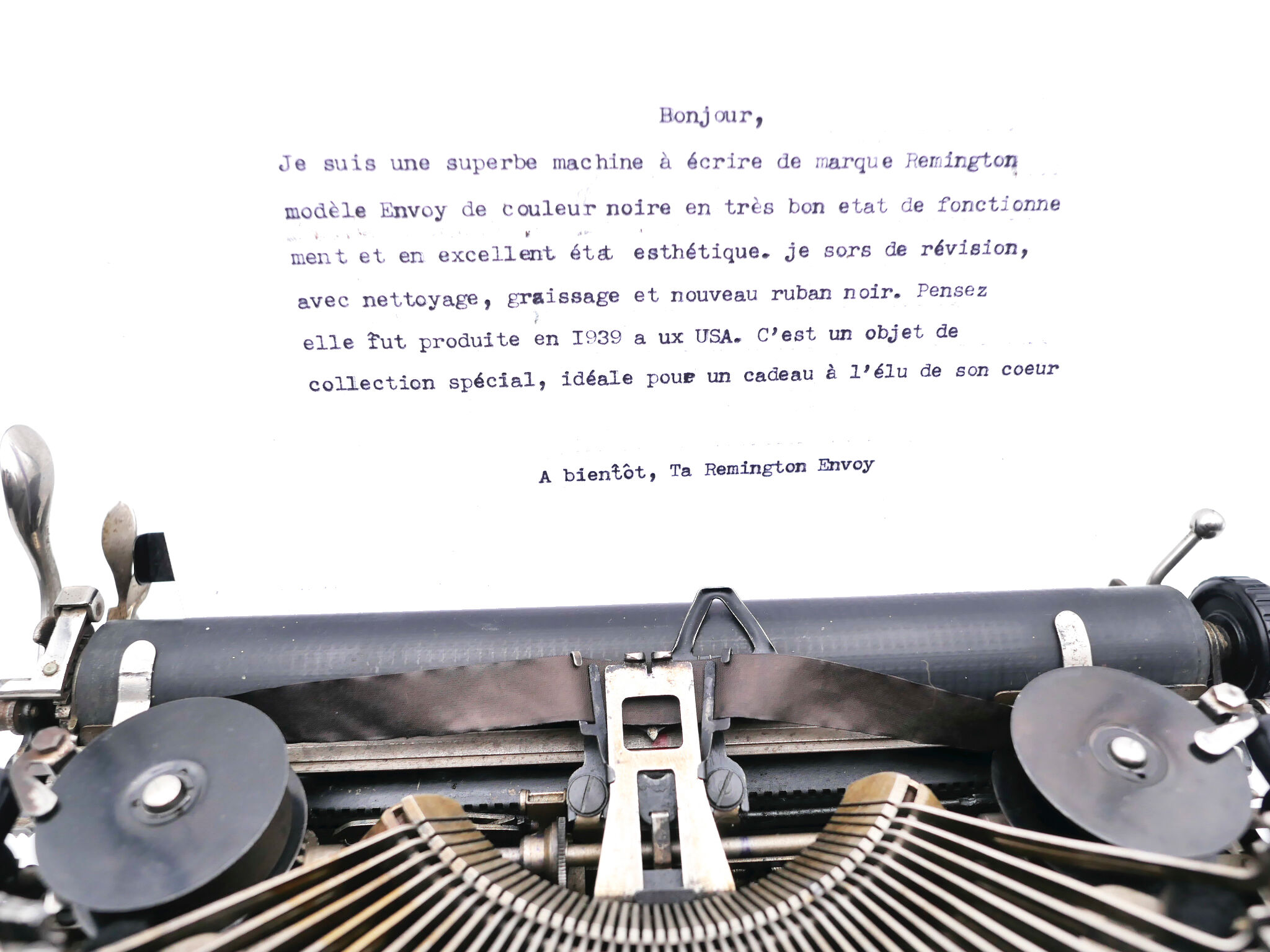 Remington typewriter envoy 1939