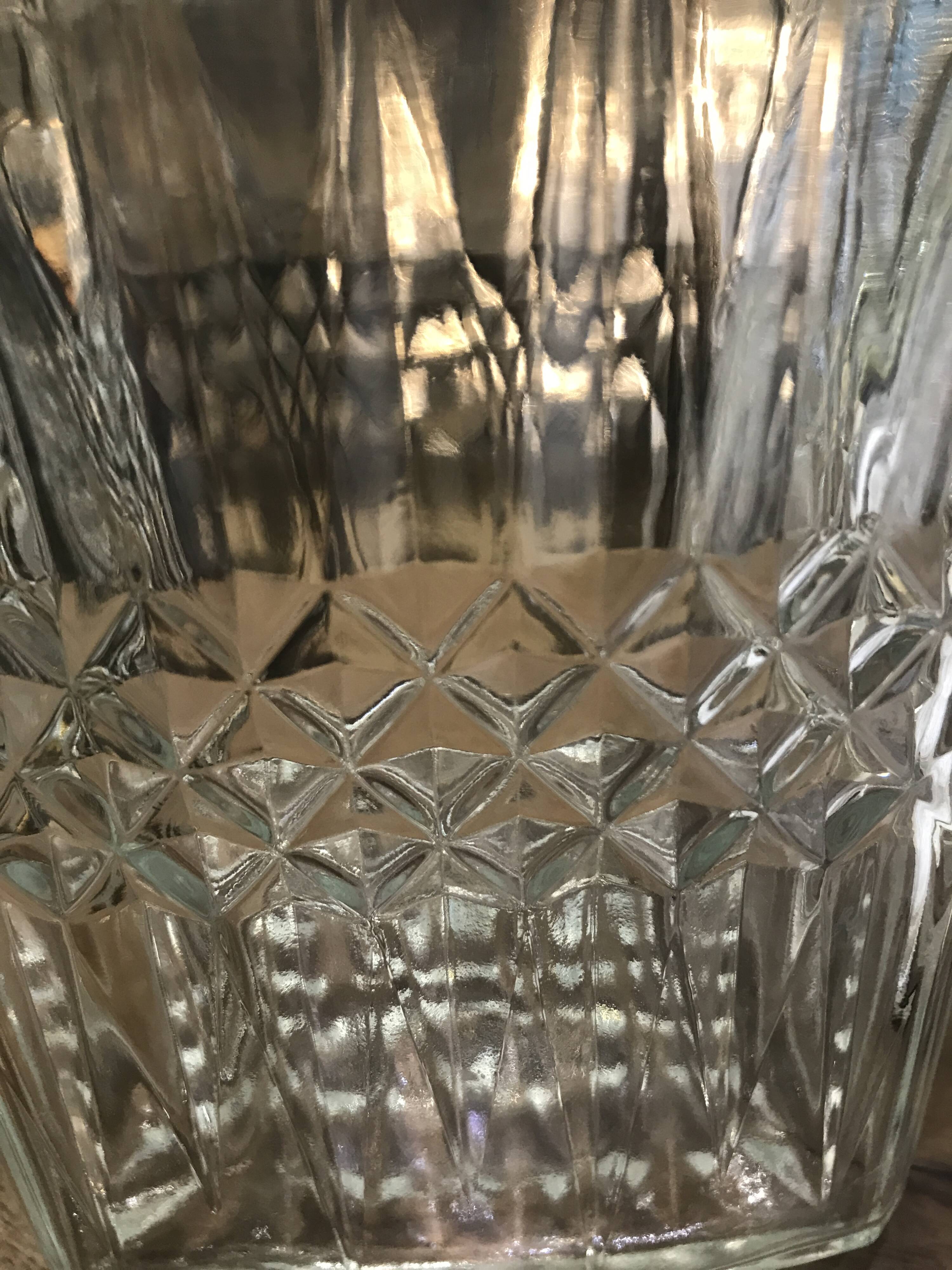 Vintage embossed glass whiskey decanter