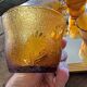 8 Vereco Daisy cups – amber glass – 1970s