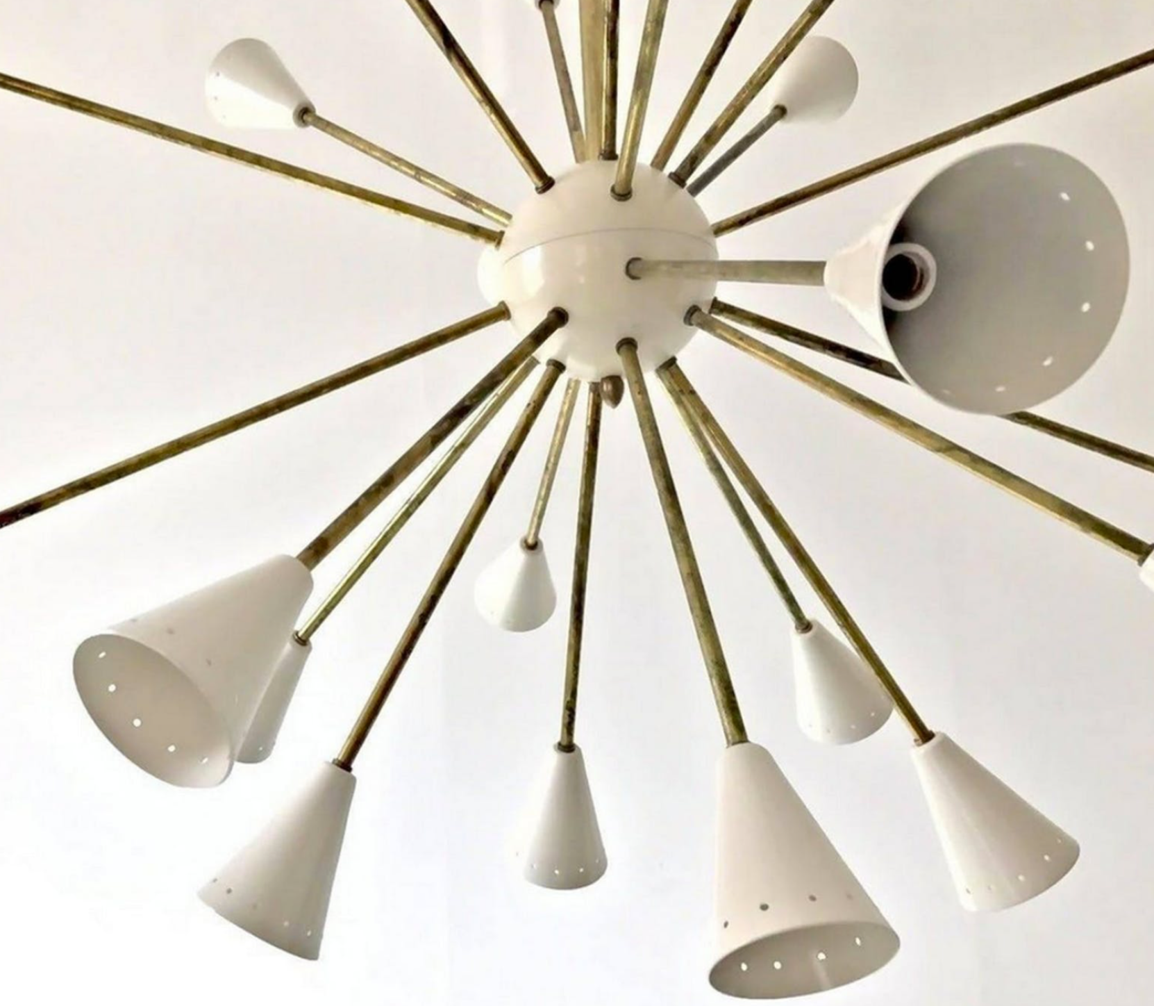 Sputnik brass chandelier 24 lights white color