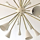 Sputnik brass chandelier 24 lights white color