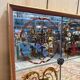 Miroir de brasserie Art Nouveau – Verre églomisé – Bois laqué – Bronze