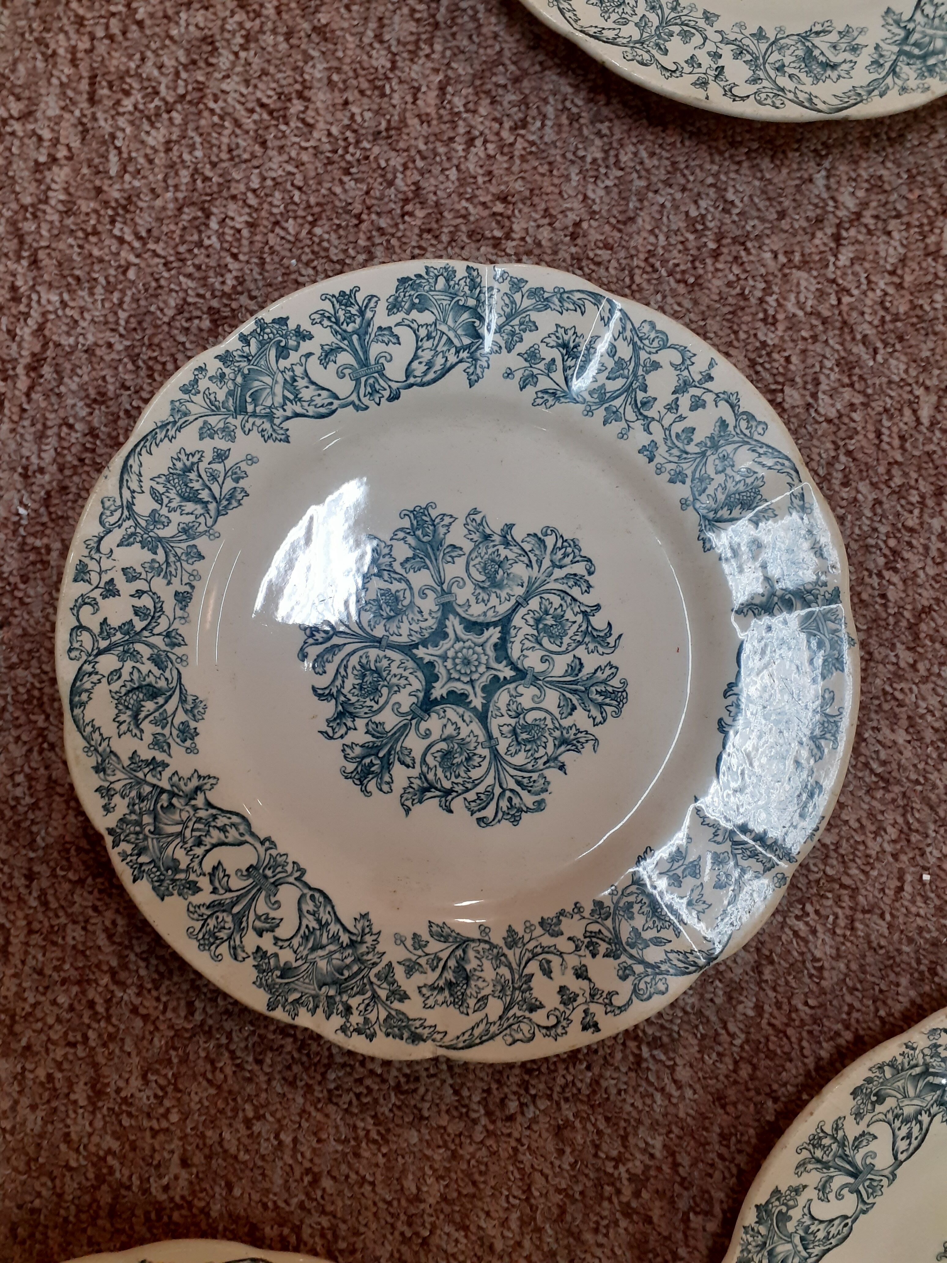 Lot de 6 assiettes Longchamp terre de fer