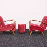 Fauteuils et tabourets Art Déco Jindřich Halabala H-530 années 1940, Up Závody