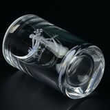 Orrefors engraved crystal bud vase, Sweden, 1950s-1960s