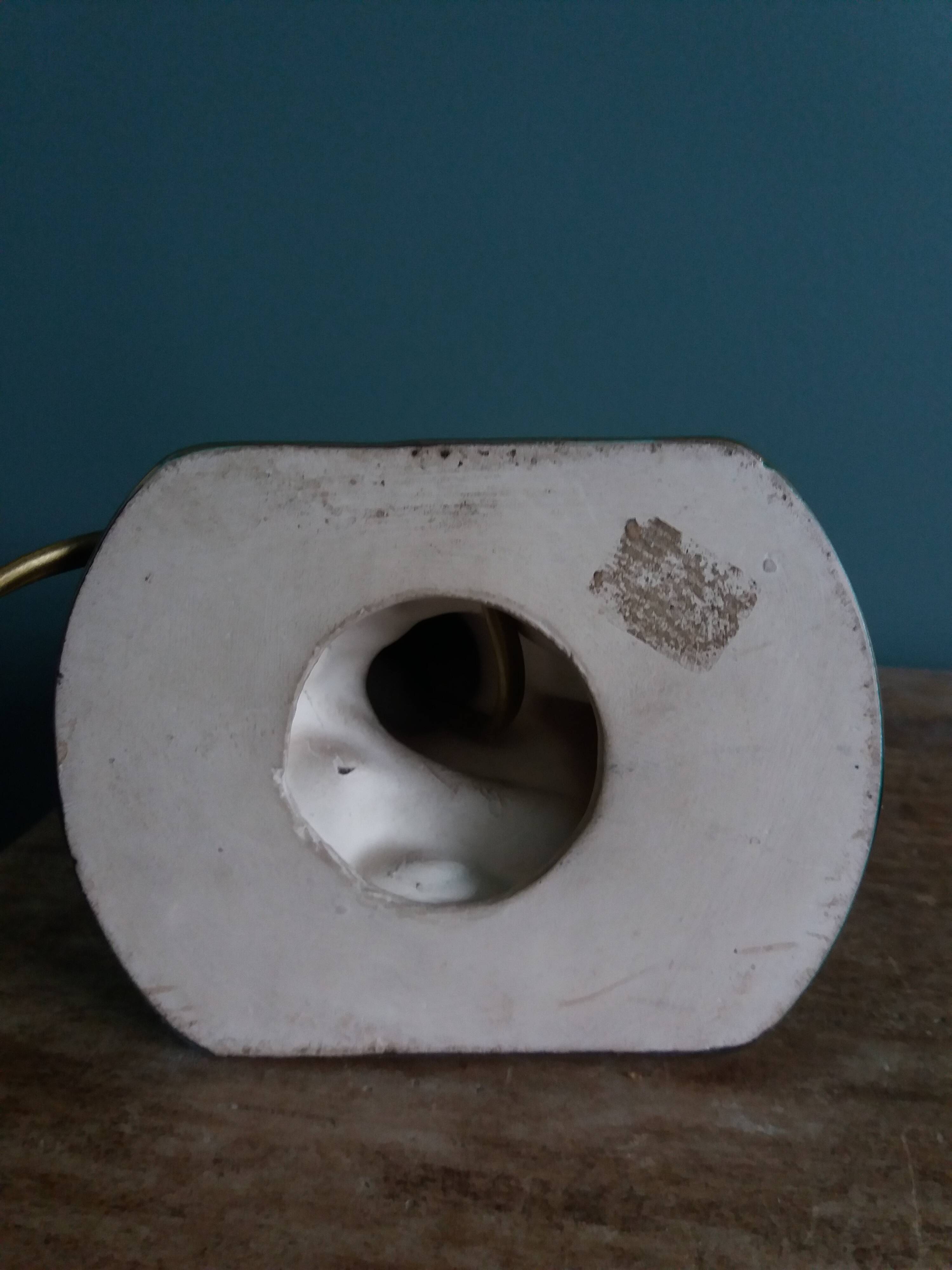 Emerald green mermaid ceramic table lamp