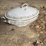 Large Limoges porcelain dinner service – floral decoration and gold trim