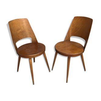 Paire de chaises bistrot baumann modèle mondor