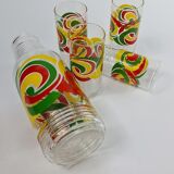 Carafe and vintage glasses from the 70s
