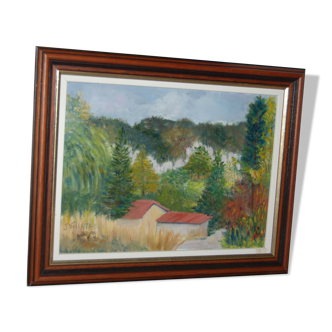 Oil painting painting, landscape, TECHE ISERE 38