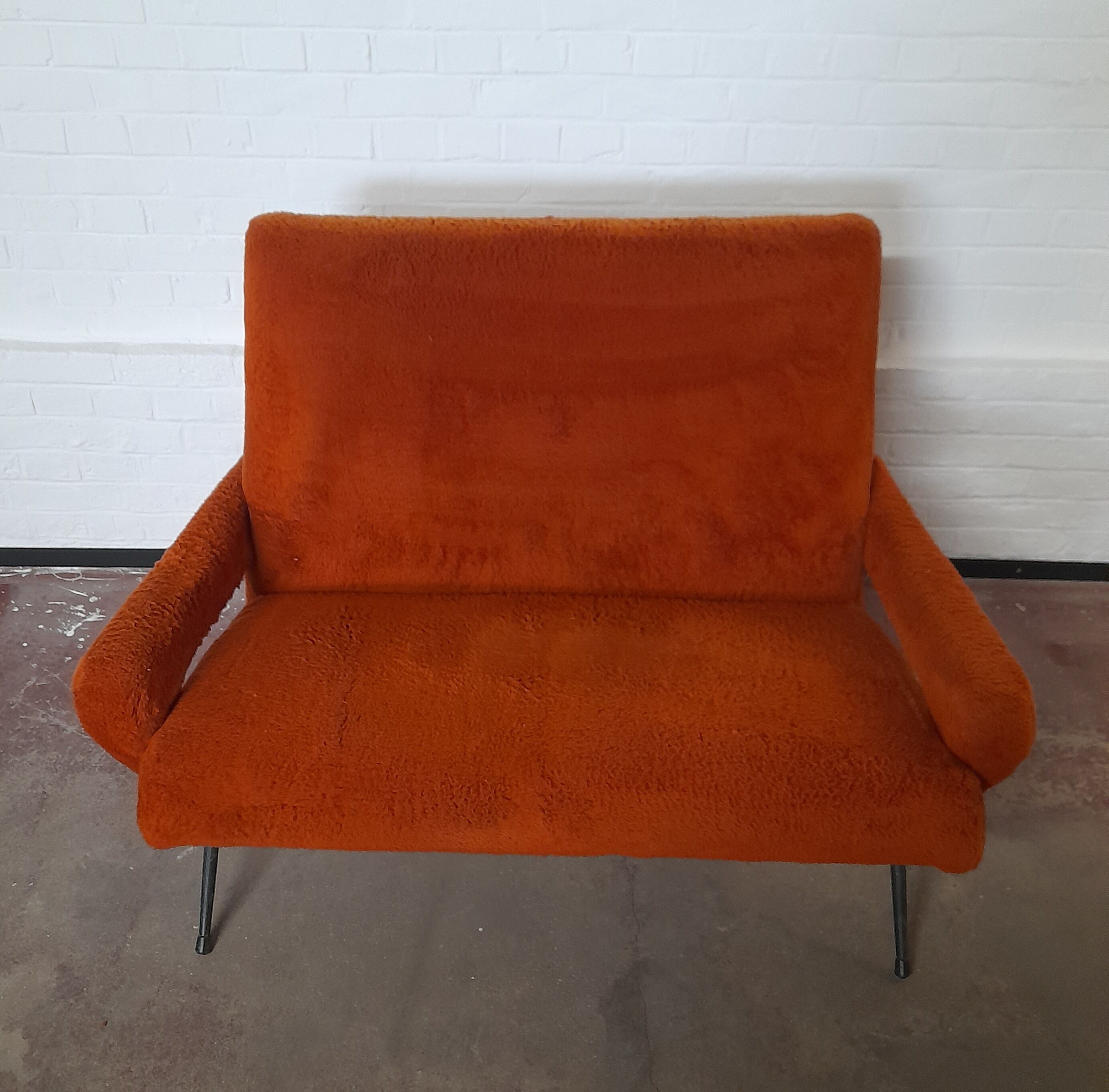 2-seater sofa 60s/70s in soft wool