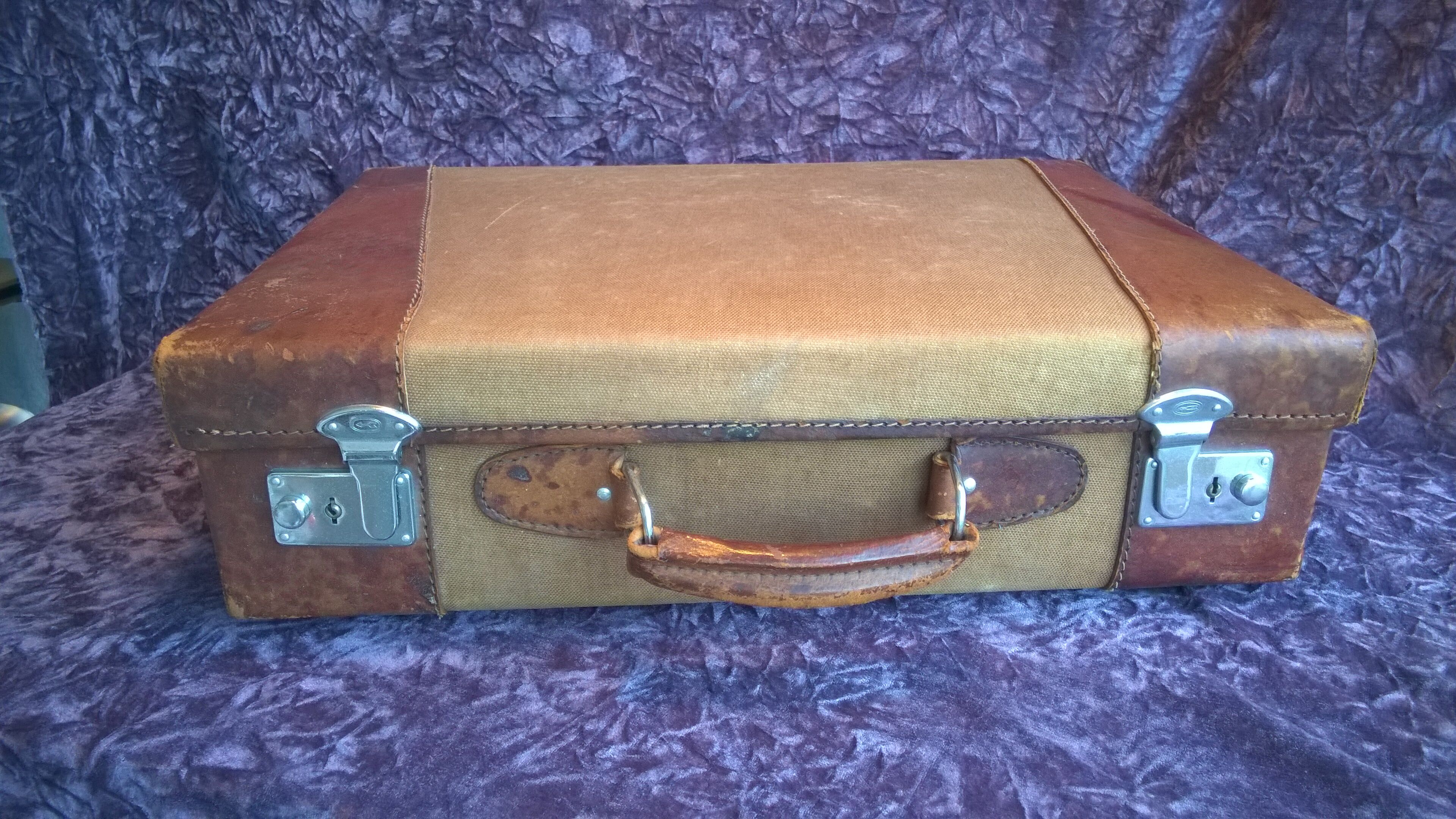 Leather suitcase
