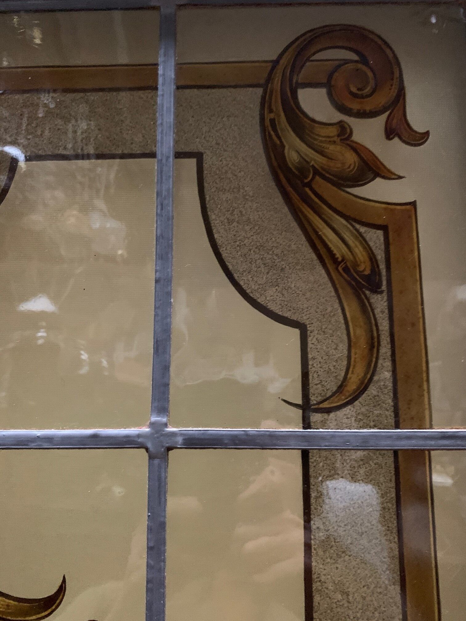 Wooden doors with stained glass