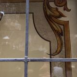 Wooden doors with stained glass