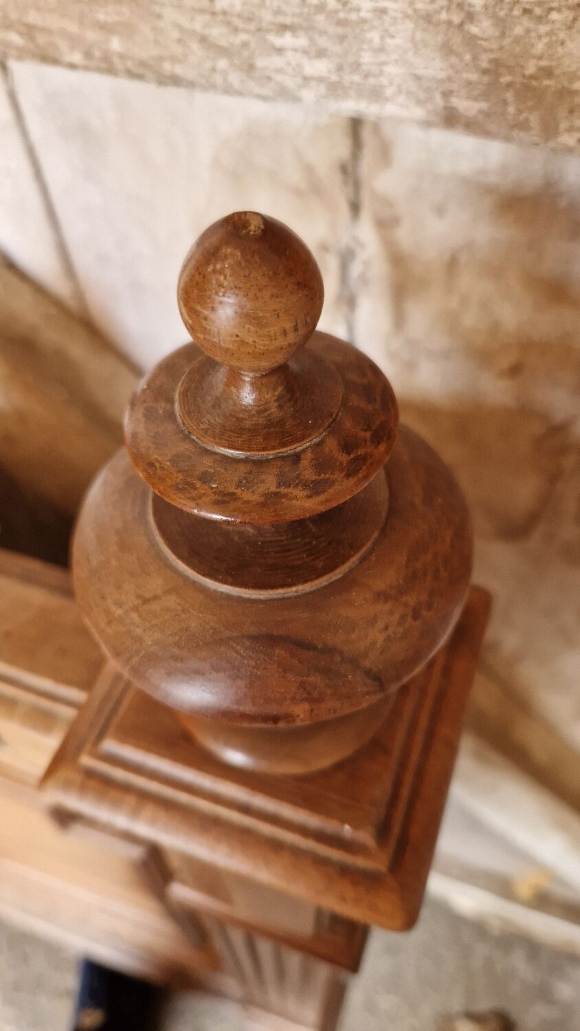 Low walnut headboard