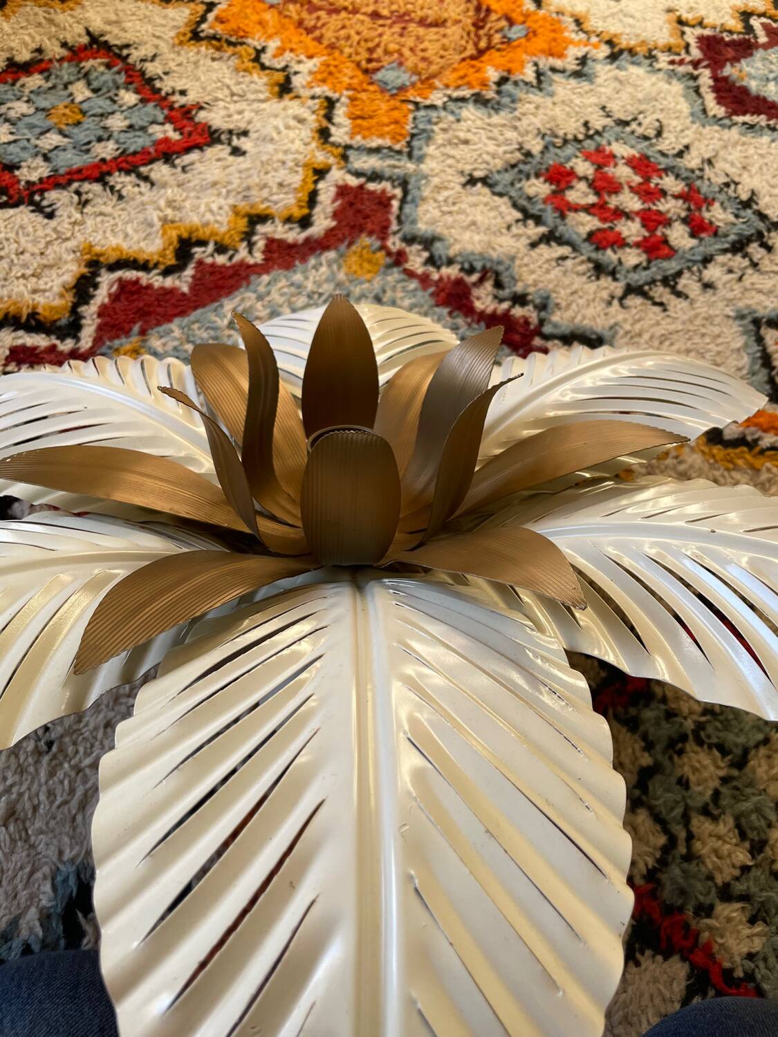 Luminaire floral années 70