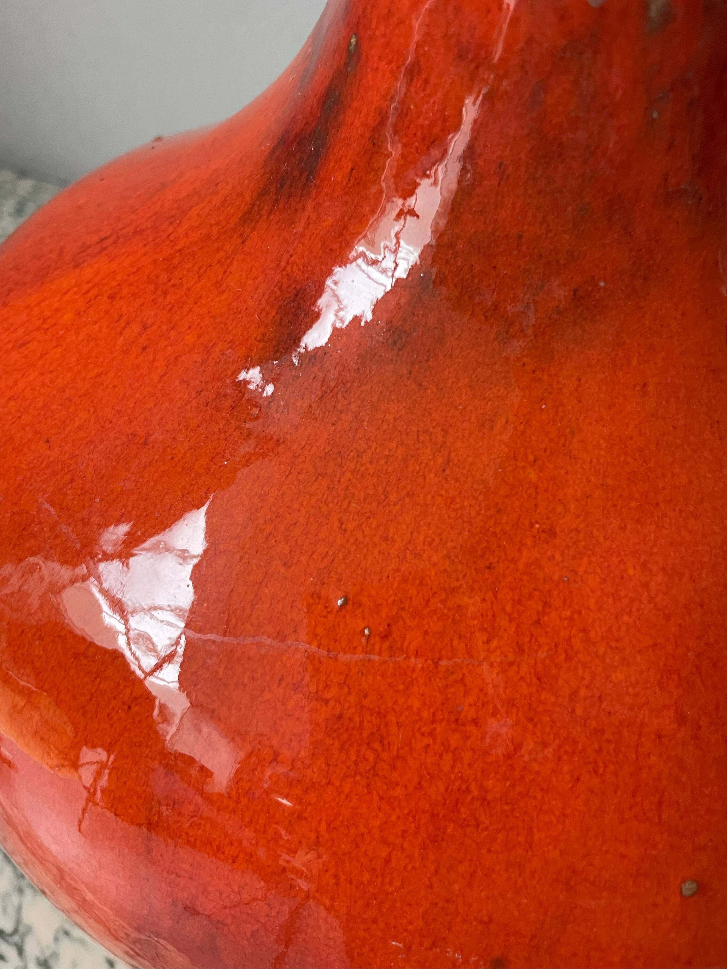 Orange Ceramic Table Lamp, 1970s