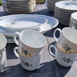 Bareuther porcelain dinnerware set, 75 pieces with forget-me-not decoration