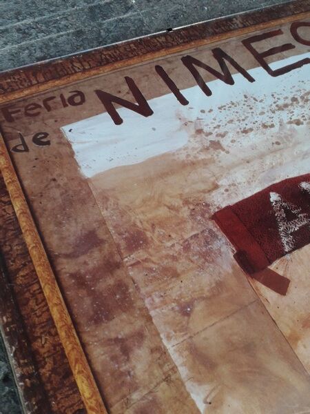 Julian Schnabel feria Nimes 1989 poster under glass