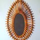 1960s rattan sun mirror