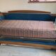 Jean Roche Vintage Wood and Velvet Sofa