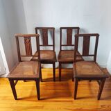 Art Deco chairs in new caned oak