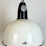 ndustrial Soviet White Enamel Pendant Lamp, 1960s
