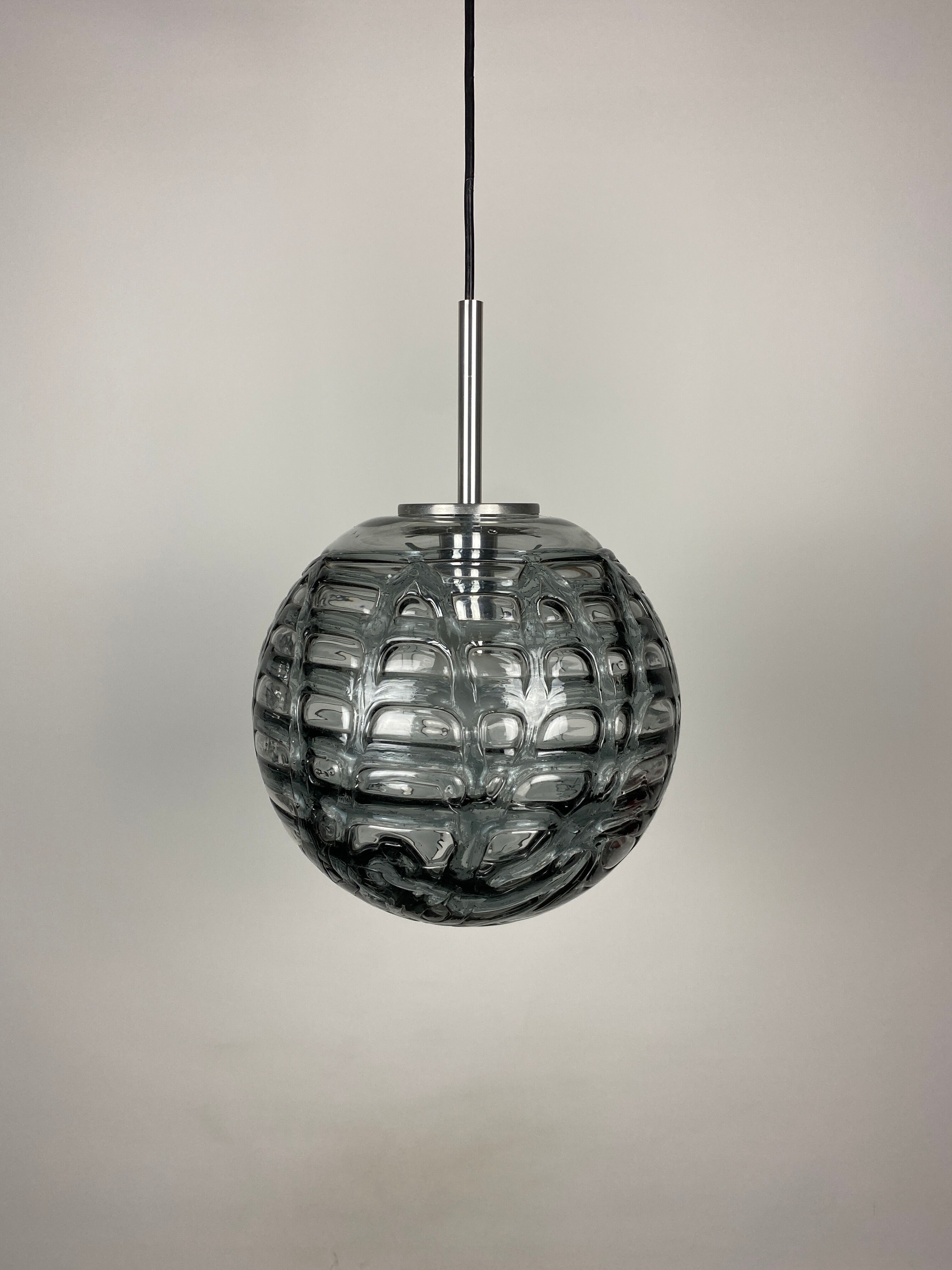 Murano glass ball pendant lamp by Doria Leuchten 1960