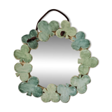 Ceramic mirror with clovers
