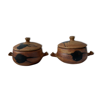 2 cassolettes en grès vernissé, Poterie de la Colombe