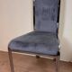 Set of Italian dining chairs from 1970, chrome and covered in blue velvet